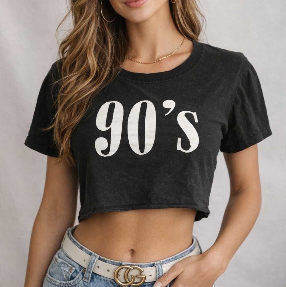Garage 90's Black Crop Top